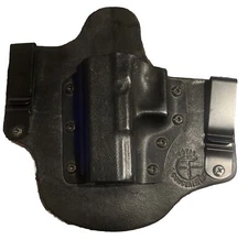 Total Concealment Pancake Belt Gun Holster Left Handed Leather 9mm