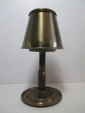Vtg Art Deco Faux Table Lamp Brass Cigarette Holder Ashtray Brown Spring Loaded