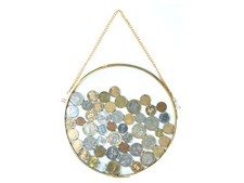 WANLIAN Coin Display Stand with Gold Frame, Coin Display Stand, Wall + Iron