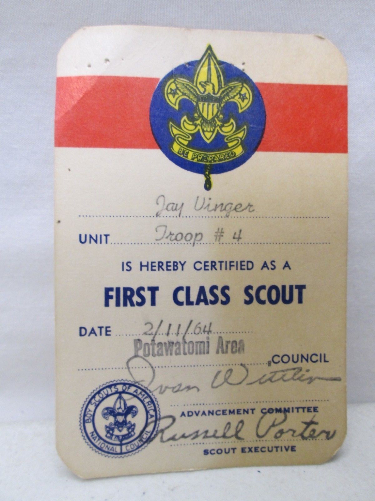 Vintage Boy Scouts of America Waukesha Wis Troop First Class Scout