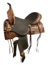 Double T Roughout Barrel Hors Saddle With Floral Tooling 14" 15" 16"