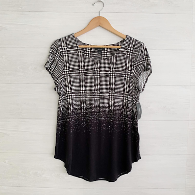 alfani black and white top