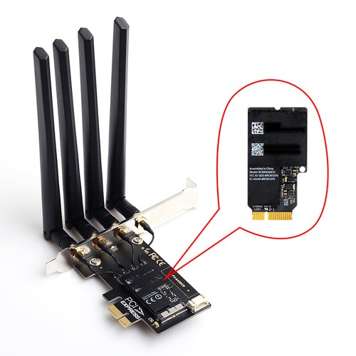 Do macOS Hackintosh 5G wifi BCM94360CD PCIE Adapter WiFi 802.11ac Karta biurkowa - Zdjęcie 5 z 10