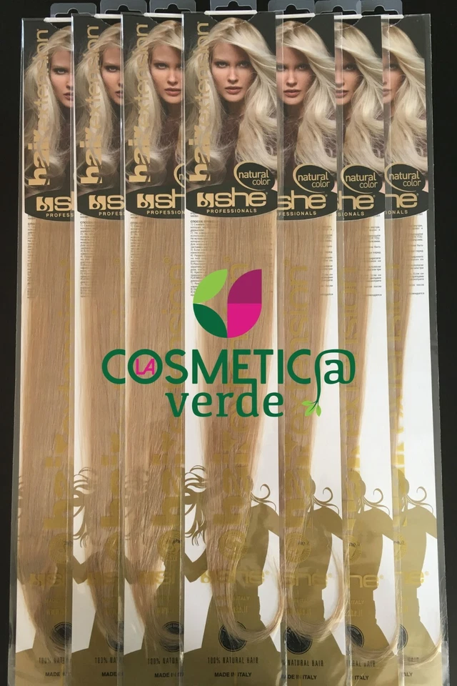 EXTENSION CHERATINA SHE 10 CIOCCHE 60/70CM CAPELLI VERI 100%NATURALI HUMAN REMYS - Immagine 3 di 3