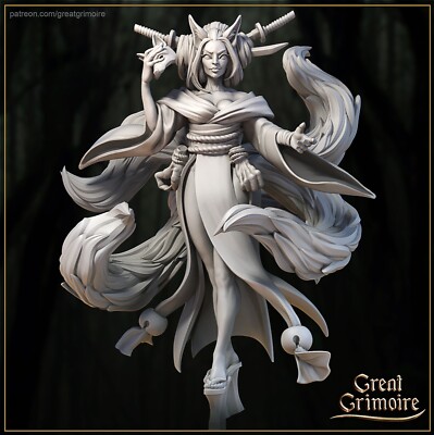 Kitsune, Blade of the Forest| Great Grimoire | RPG D&D Wargaming 3D Printed Mini