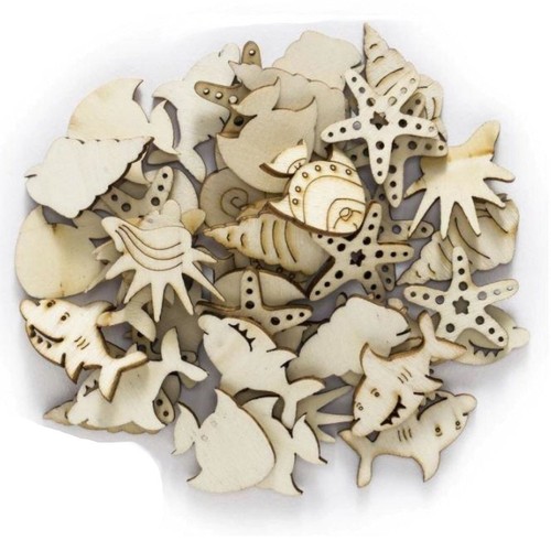Wooden Forms Sea Animals Birds Violin Bicycle DIY Craft Scrapbooking Whale Seaho - Picture 3 of 6