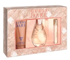 GUESS DARE for Women 3pc GIFT SET 3.4 oz EDT  0.5 oz Travel Spray  BODY LOTION