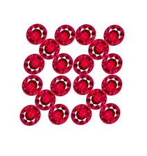 20 Stck. 8-10 Kt Echter Rubin Rundschliff Facettiert Zertifiziert Edelstein G...