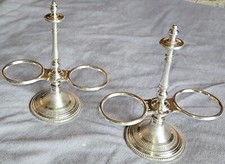 CAILAR BAYARD : 2 montures de salières doubles métal argenté - Manque 4 verrines