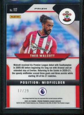 2021-22 THEO WALCOTT 17/29 PANINI PRIZM PREMIER LEAGUE CHOICE RED