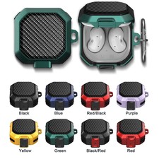 For Samsung Galaxy Buds FE/ 2 Pro/ Live PC Case Carbon Fiber Cover with Keychain