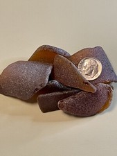 Br 7123 Genuine Surf Tumbled Sea Glass/Brown Frosted Beach Glass