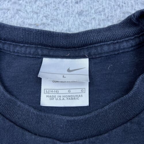VTG Nike Youth Large Swoosh Blazing Fast Waffle Shoe Just Do It Black Tee Shirt - Picture 3 of 11