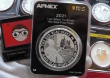 2021 Tuvalu 1oz Silver Black Flag The Red Flag Fleet Coin .9999 Fine Mint Direct