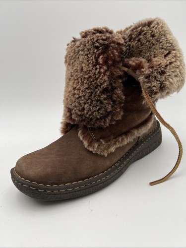 GEBORENE BRAUNE LEDER KUNSTFELL GEFÜTTERTE WINTERSTIEFEL 10/42 W5949 UVP 225 $ - Bild 9 von 11