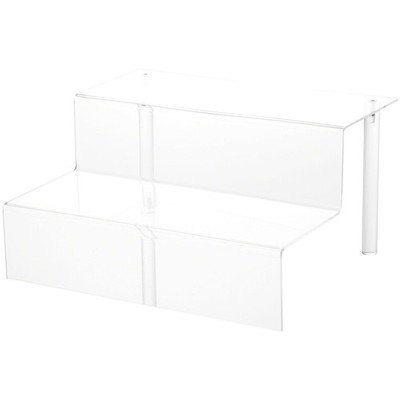 Plymor Clear Acrylic 2-Step Display Stairs, 6.25'' H x 12'' W x 10.25'' D