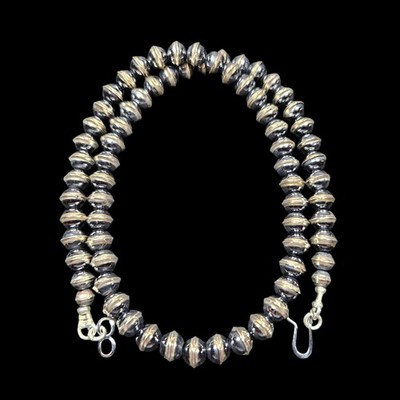 18'' NAVAJO Pearls Desert 7mm Southwest Native Bench Beads Squash Pawn Necklace