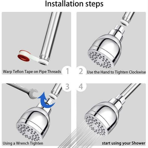 Recyclable Shower Heads Rust-proof Shower Head 4-point Showerhead Spray - Picture 7 of 9