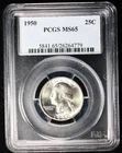 1950 Washington Silver Quarter 25c PCGS MS65