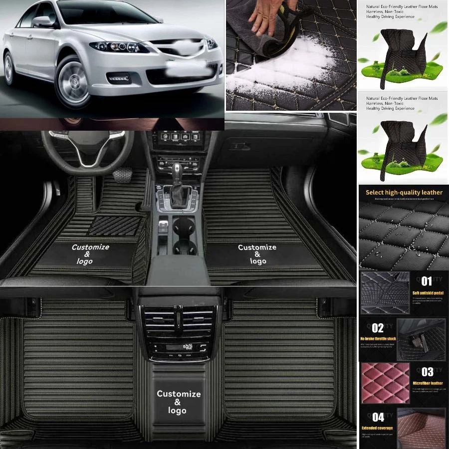 For Mazda 6 Car Floor Mats Luxury Waterproof Liners Carpets Cargo Custom Foto 3 de 4