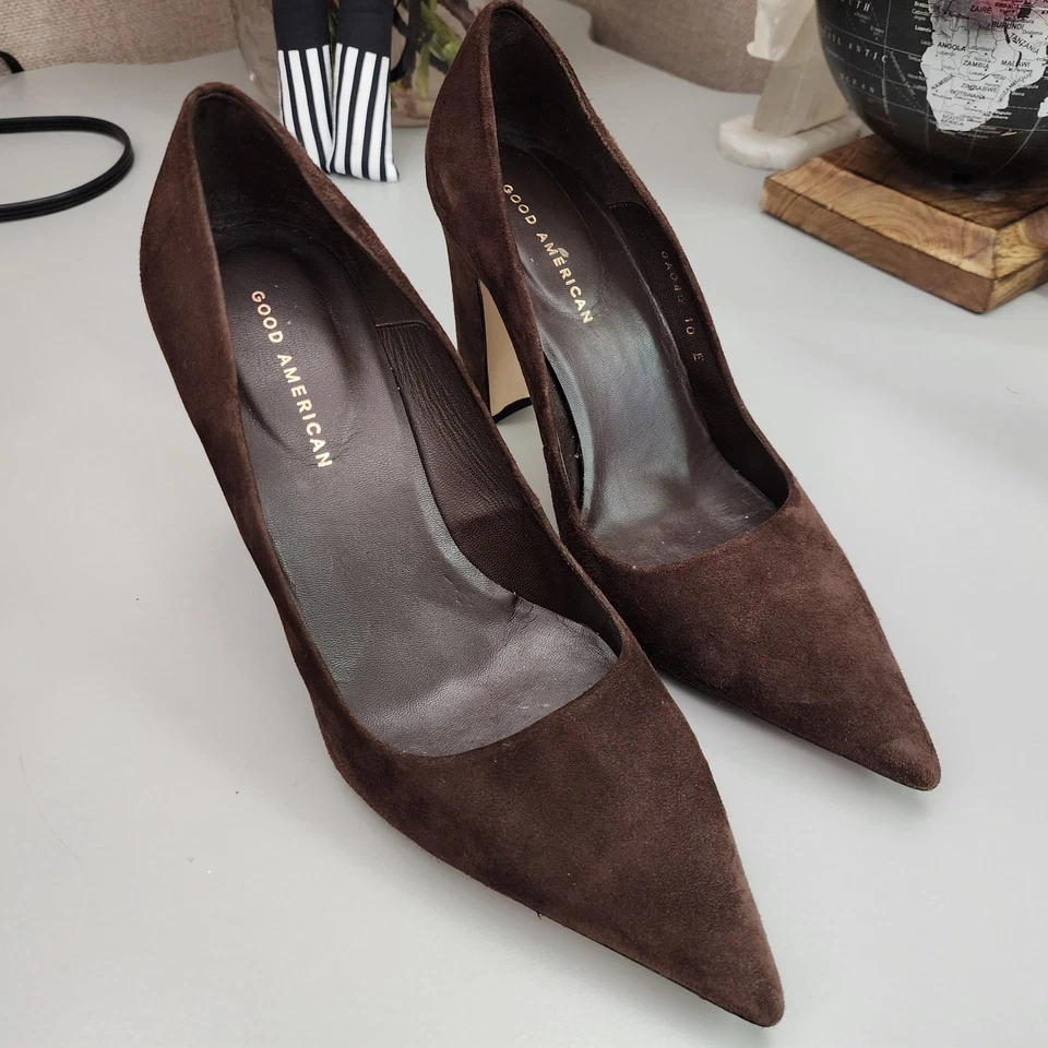 Good American Statement Bomba Punta Gamuza Marrón Chocolate GA045S-X Talla 10M Foto 3 de 4