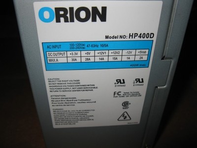 Legacy ORION HP400D Switching Power Suppy 400 Watts