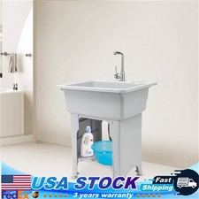 Utility Sink Laundry Tub with Faucet  Basement for Laundry Room Garage or Shop