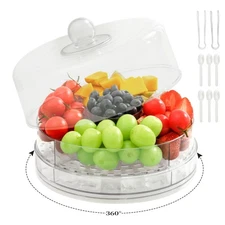 lce Chilled Condiment Caddy,With 4 Containers and Smooth Condiment Pots,Servi...