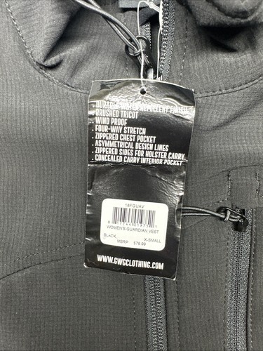GIRLS WITH GUNS VEST XS Black With Concealed To carry Interior Pocket Full Zip - Picture 6 of 9