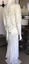 Vintage Jessica McClintock Ivory Irish Lace Victorian Dress Wedding Formal SZ 11