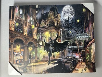 Thomas Kinkade Studios BATMAN GOTHAM CITY Canvas Gallery Wrap 20 X 16 in