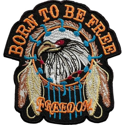 Born To Be Free Adlerfeder Traumfänger bestickt Patch Bügelbild Aufnäher Abzeichen
