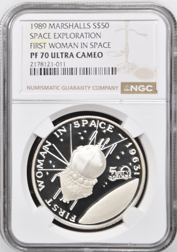 1989 Marshall Islands $50 First Woman in Space Proof 70 NGC