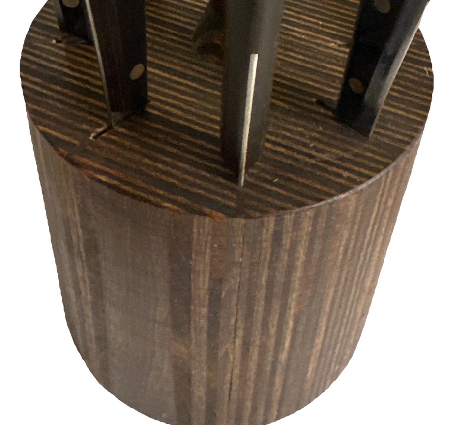 Juego de bloques de 8 cuchillos Dexter Russell Connoisseur - Remaches de latón de palo de rosa EE. UU. Foto 3 de 4