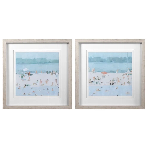 Uttermost Sea Glass Sandbar Framed Prints Set/2 - Picture 1 of 1