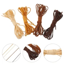 4 Rolls Korean Fleece Necklace Rope Artificial Suede Cord Flat Faux