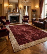 Luxury Hand Tufted Rug with Solid Color Design Premium Cut Pile Silk Area Rug.