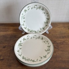 Vintage Biltons Green Grapevine Pattern 4 X Small Plates, Made In England