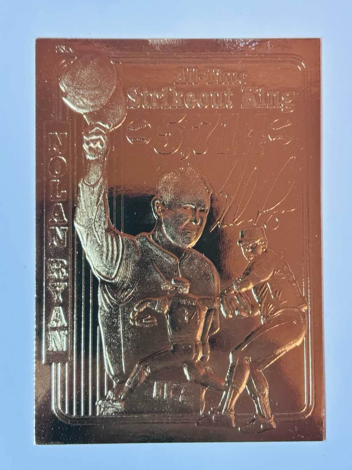1995 SSCA Nolan Ryan 23 KT Gold Card All Time Strikeout King Serial #