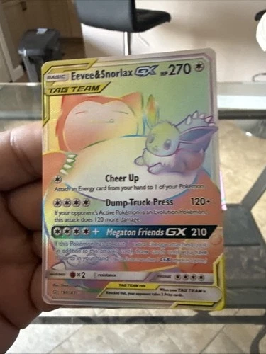 Pokémon TCG Eevee & Snorlax GX 191/181 Team Up Secret Rare Minty