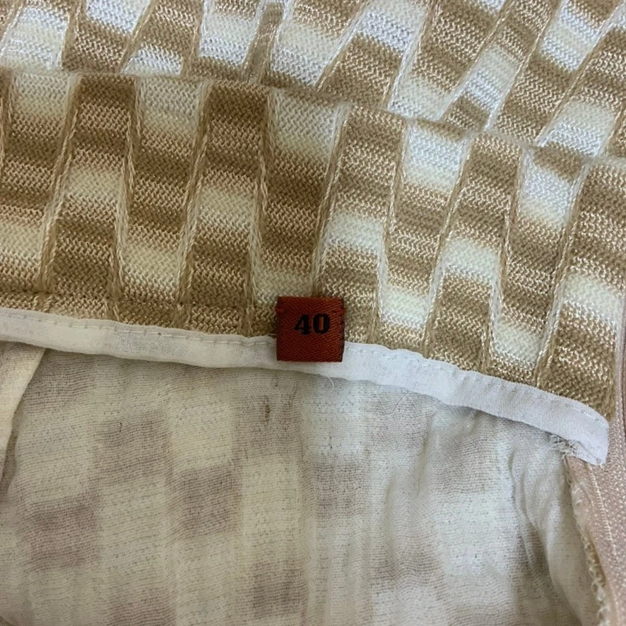 Pantalón Missoni Italia Tejido Pierna Recta Mod Chevron Beige Para Mujer Talla 4 Foto 4 de 4