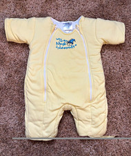 Baby Merlin's Magic Sleepsuit Suit Size L 6-9 Months Yellow Stars Cotton