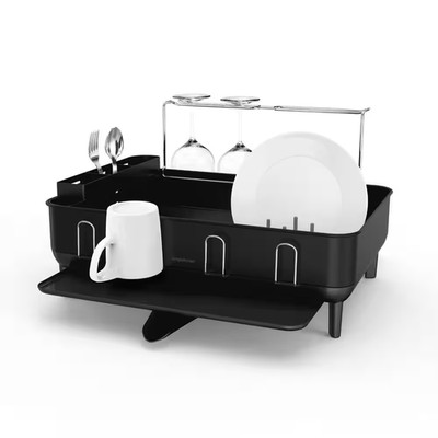 Standard Dish Rack Drying Rack with Swivel Spout Drainer, Fingerprint-Proof Stee