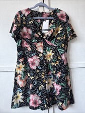 Zara XL Women’s Playsuit Polka Dot Flower Pattern With Pockets! BNWT RRP £29.99