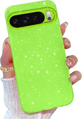 Glitter Cute Sparkly Bling Case for Google Pixel 10 Pro XL 6.8 inch, Green