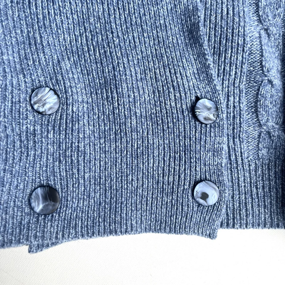 Suéter cárdigan tejido lana/cachemira azul para mujer Emporio Armani (talla XL) Foto 4 de 4