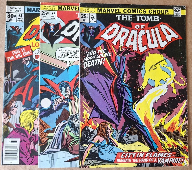 Tomb of Dracula Lot x3 - GD/VG (3.0) - Marvel 1974/77 - Cents copies - Colan art
