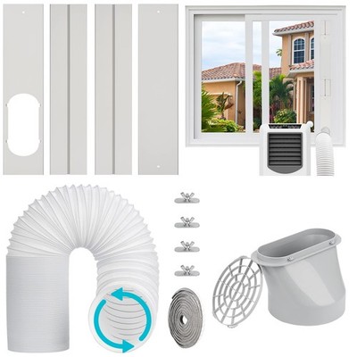 Portable AC Window Vent Kit with 5.9  Exhaust Hose & Coulper, Universal Window S
