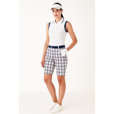 New Bikkembergs Plaid Bermuda Long Women s Golf Shorts Size 40