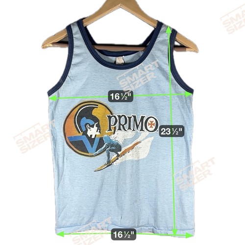Canottiera Vintage Primo Birra Hawaiana Ringer Shirt Uomo Piccola Punto Singolo LEGGI - Foto 2 di 15